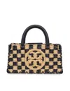 Tory Burch Raffia Handbag In Black/natural
