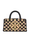Tory Burch Raffia Handbag In Black/natural