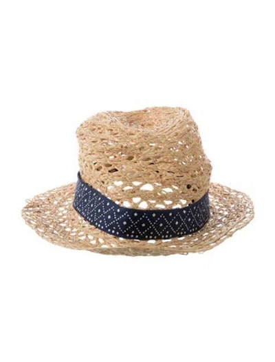 Pre-owned Tory Burch Raffia Hat In Neutrals
