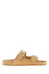 Tory Burch Mellow Logo-embellished Raffia And Leather Sandals In Black