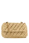 Tory Burch Raffia Mini Kira Shoulder Bag In Brown