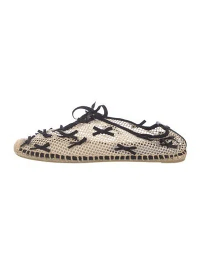 Pre-owned Tory Burch Raffia Patterned Espadrilles In Neutral