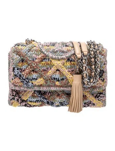 Pre-owned Tory Burch Raffia Shoulder Bag In Pink