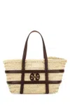 Tory Burch Raffia Small Ella Bucket Bag In Brown