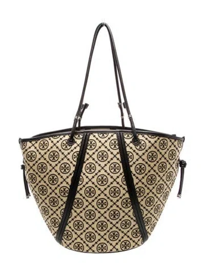 Pre-owned Tory Burch Raffia Tote In Neutral