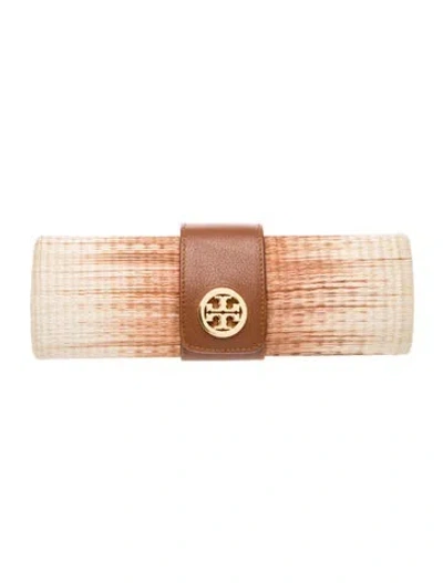 Pre-owned Tory Burch Rattan Clutch In Brown