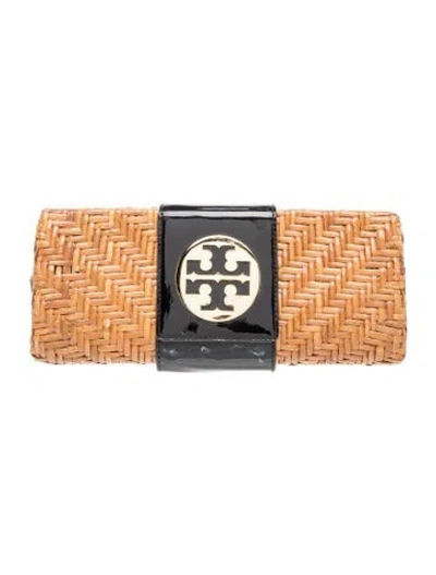 Pre-owned Tory Burch Rattan Clutch In Neutrals