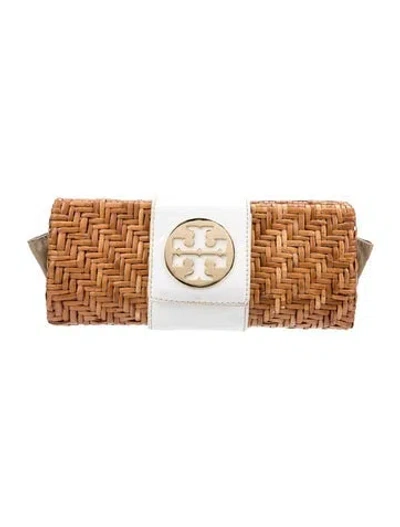 Pre-owned Tory Burch Rattan Pouch In Neutral