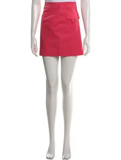 Pre-owned Tory Burch Raw-edge Trim Mini Skirt In Pink