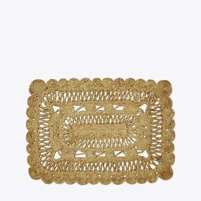Tory Burch Rectangle Jute Placemat, Set Of 4 In Brown