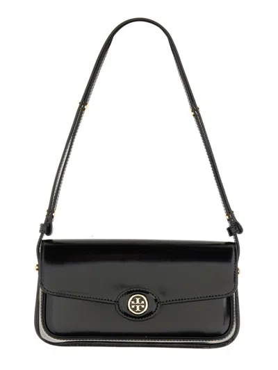Tory Burch Rectangular Shoulder Bag "robinson" In Black