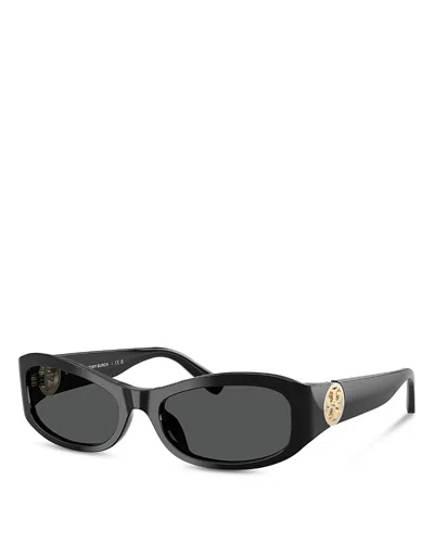 Tory Burch 55mm Rectangular Sunglasses In Black