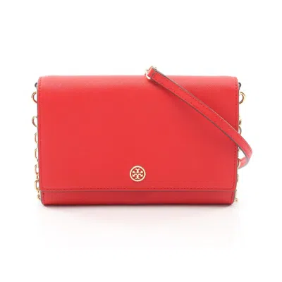 Pre-owned Tory Burch Red Color Leather Handbag Shoulder Bag ()