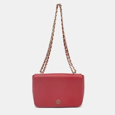 Pre-owned Tory Burch Red Leather Emerson Crossbody Bag