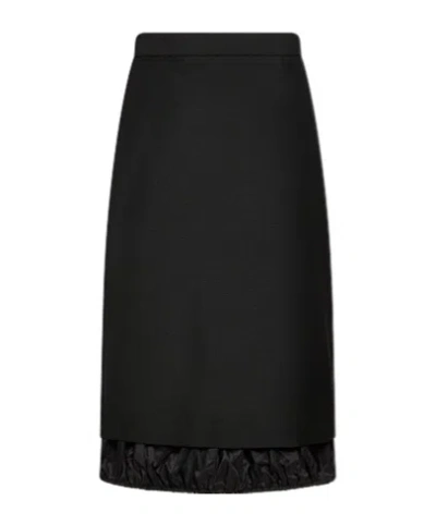 Tory Burch Refreshing Wool Umbrella Skirt In Black