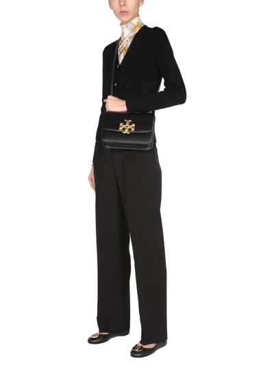 Tory Burch Regular Fit Compact Crepe Trousers In Black