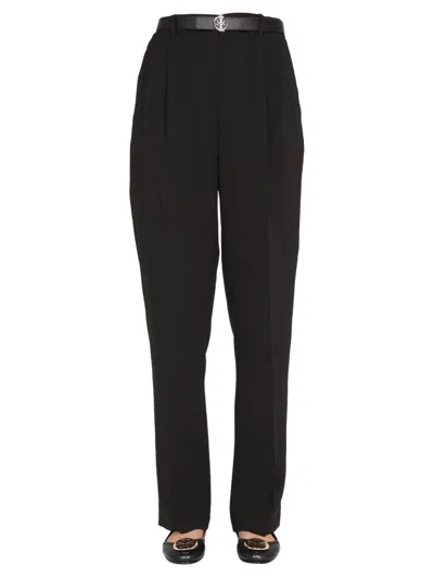 Tory Burch Regular Fit Trousers For Women In Black