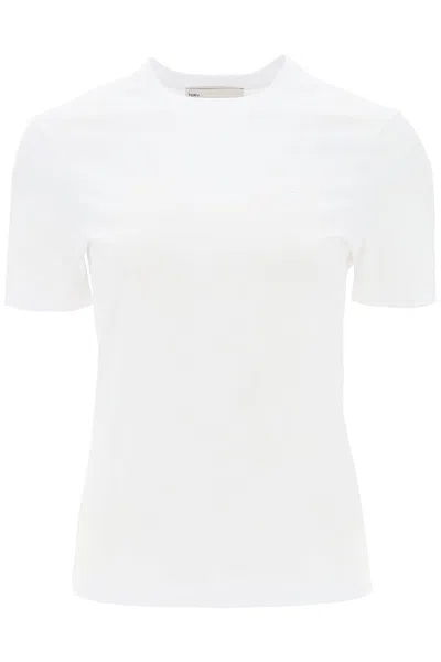 TORY BURCH REGULAR T-SHIRT WITH EMBROIDERED LOGO