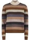 Tory Burch Relaxed Fit Merino Wool Turtleneck Sweater In Multi