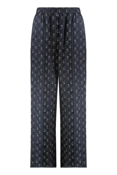 Tory Burch Relaxed Fit Trousers For Fall 2025 In Blue