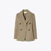 Tory Burch Relaxed Twill Jacket In Brown