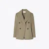 Tory Burch Wide Twill Jacket In Brown