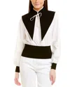 Tory Burch Removable Collar Top In White
