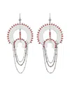 Tory Burch Bead And Resin Chandelier Earrings In Silver