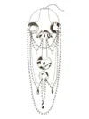 Tory Burch Bead And Resin Necklace In Silver