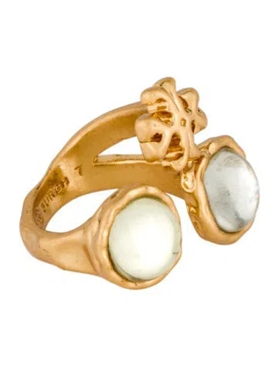 Pre-owned Tory Burch Resin Cocktail Ring In Multicolor