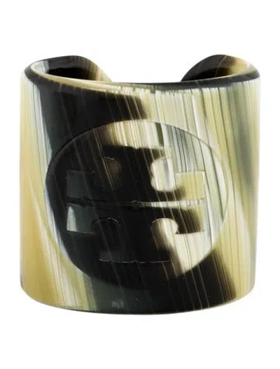 Pre-owned Tory Burch Resin Cuff Bracelet, 6" In Multi