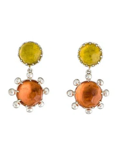 Pre-owned Tory Burch Resin Drop Earrings In Multi