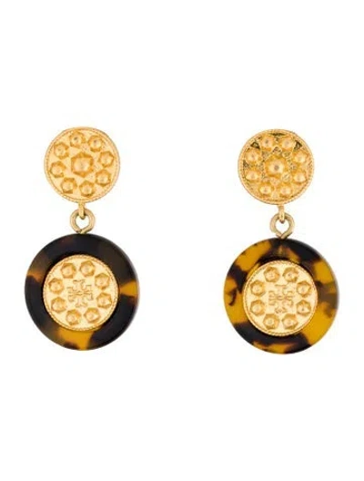 Pre-owned Tory Burch Resin Drop Earrings In Multi