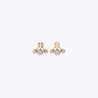 Tory Burch Resin Front-back Earring In Pink