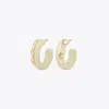 Tory Burch Resin Hoop Earring In Tory Gold/cream