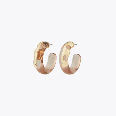 Tory Burch Resin Hoop Earring In Gold