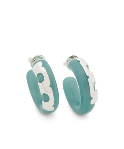 Tory Burch Resin Hoop Earrings In Green