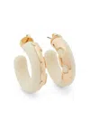Tory Burch Resin Hoop Earrings In White
