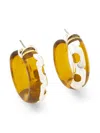Tory Burch Resin Hoop Earrings In Yellow