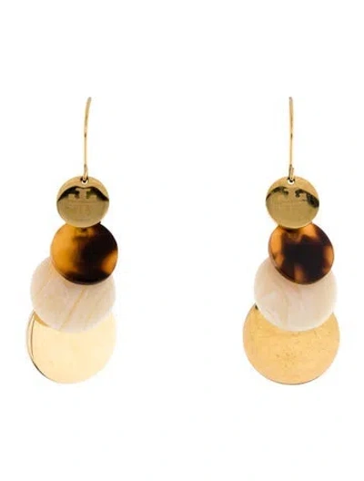 Pre-owned Tory Burch Resin Layered Disc Drop Earrings