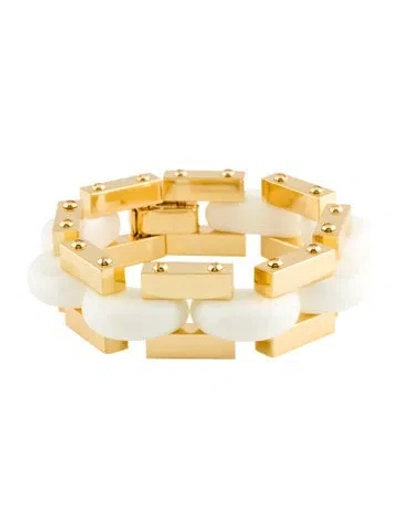 Pre-owned Tory Burch Resin Link Bracelet, 6.75" In Multi
