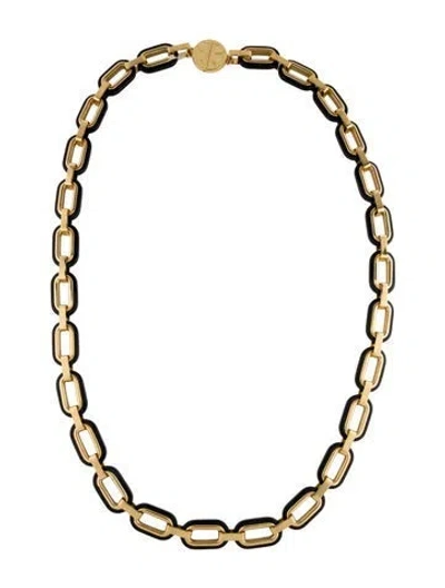 Pre-owned Tory Burch Resin Link Chain Necklace, 43" In Multi