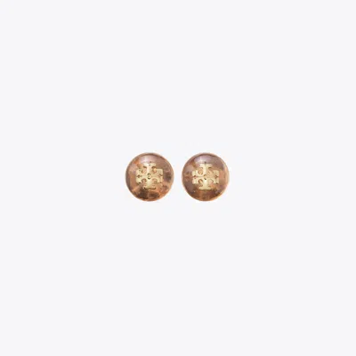 Tory Burch Resin Logo Stud Earring In Gold