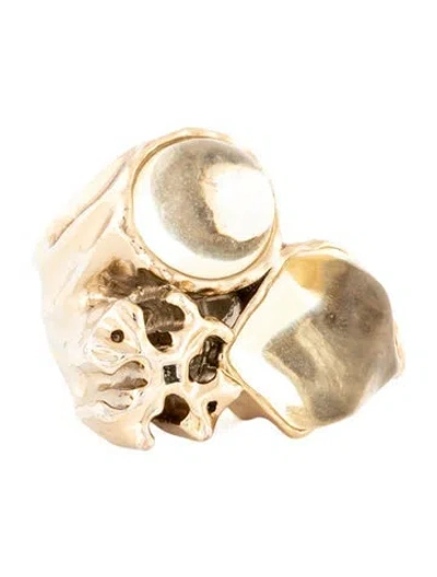 Pre-owned Tory Burch Resin Roxanne Cocktail Ring In Multicolor