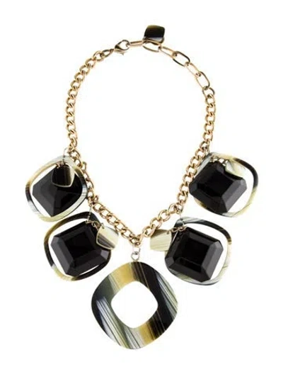 Pre-owned Tory Burch Resin Station Necklace, 16" In Multi