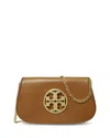 Tory Burch Reva Convertible Clutch In Tiger's Eye/silver