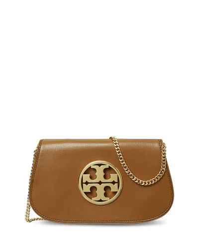 Tory Burch Reva Convertible Clutch In Tiger's Eye/silver