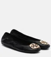 Tory Burch Reva Leather Ballet Flats In Black