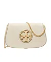 Tory Burch Reva Logo-plaque Clutch Bag In Nude