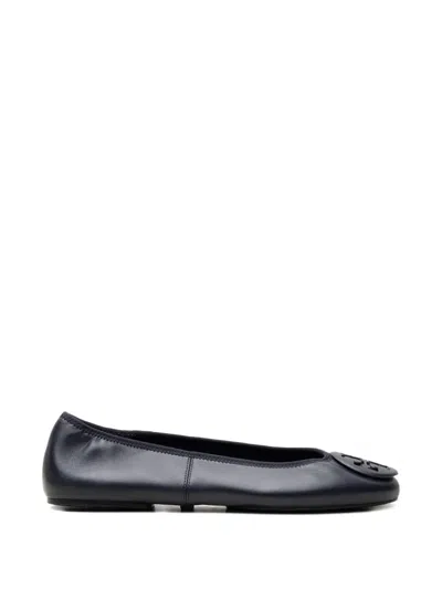 Tory Burch Reva Logo-plaque Ballet Flats In Blue